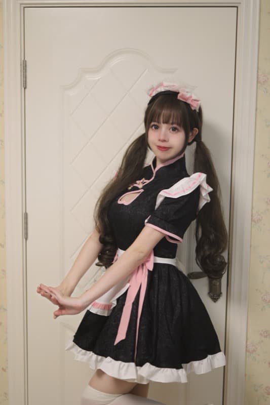 エロコスプレ セクシーメイド服 胸開きワンピース コスプレ衣装