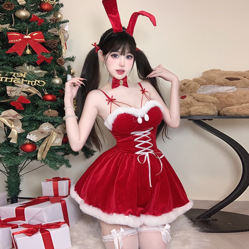 エロコスプレ うさ耳サンタ衣装 セクシークリスマスコスプレ