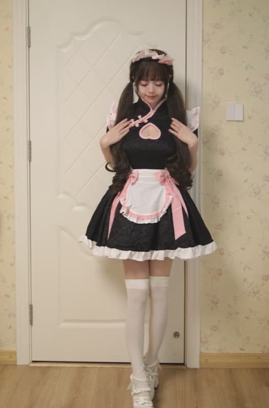 エロコスプレ セクシーメイド服 胸開きワンピース コスプレ衣装
